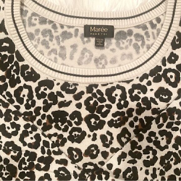 NWT Maree Pour Toi Animal Print Long Sleeve Crew Neck Sweater Size 16/18 - Picture 7 of 9